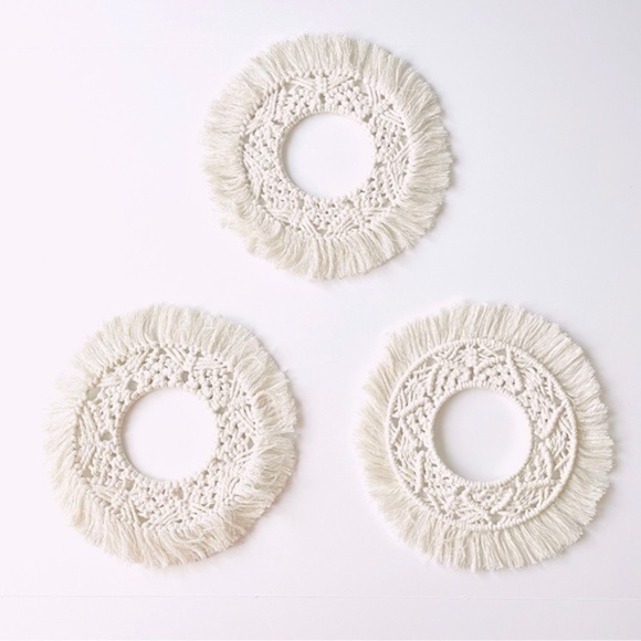 3 Macrame Round Wall Decor 11" - Picture 1 of 6